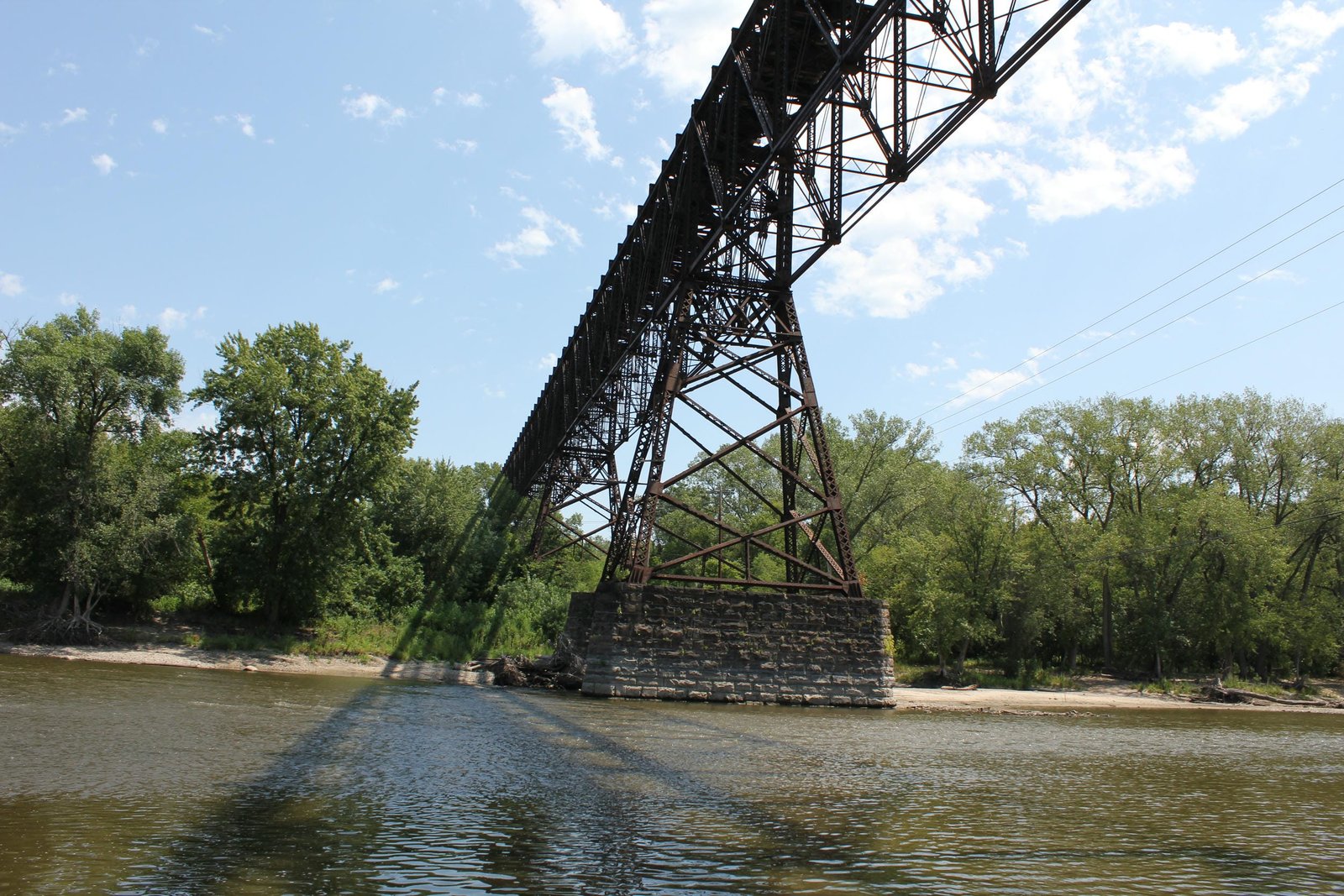 Looking east along trusses